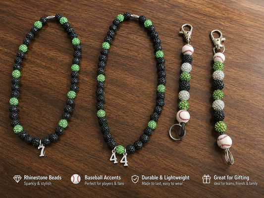 Beaded Baseball Necklaces and Key-Chains