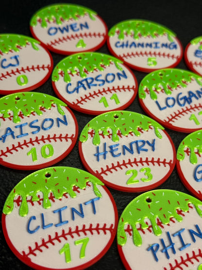 A's Baseball Key Tags
