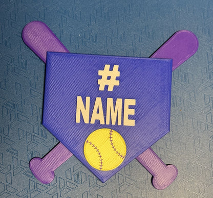 Custom Baseball Home Plate Name Plaque