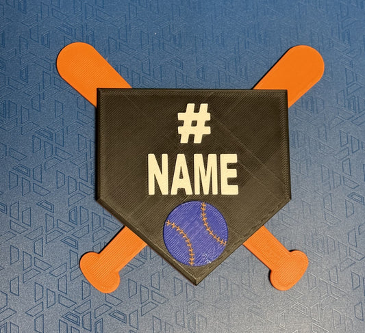 Custom Baseball Home Plate Name Plaque